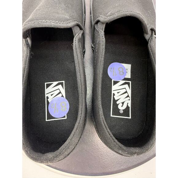 Vans Asher Platform Womens 8.5 Black Canvas Slip On Classic Skate Shoe Sneaker - Picture 6 of 9